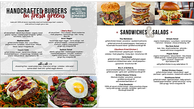 The counter custom burgers menu 2