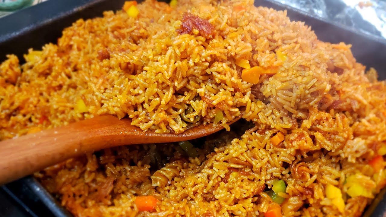 Cooking jollof rice