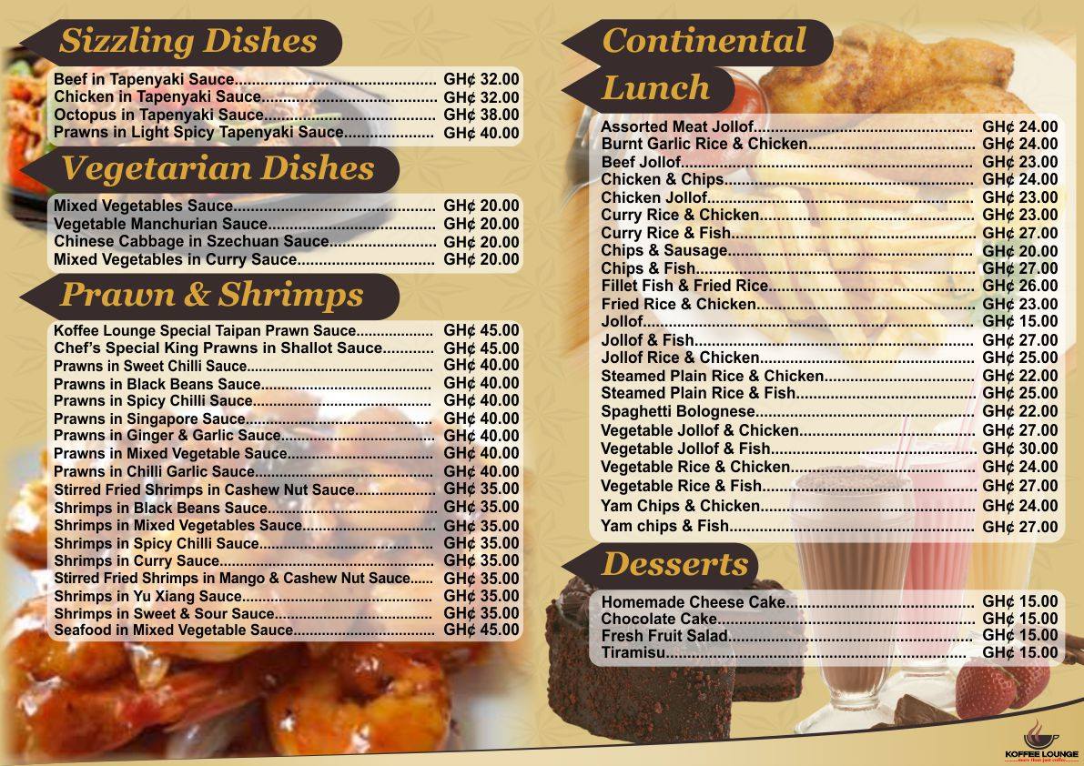Koffee Lounge Menu and Prices 1