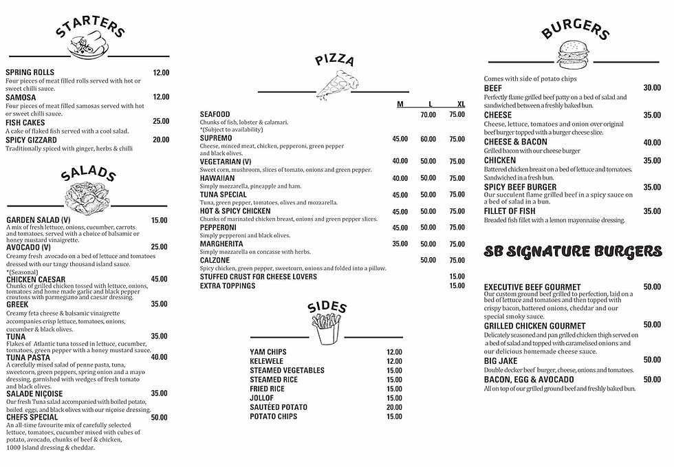 Starbites Food & Drinks Menu and Prices