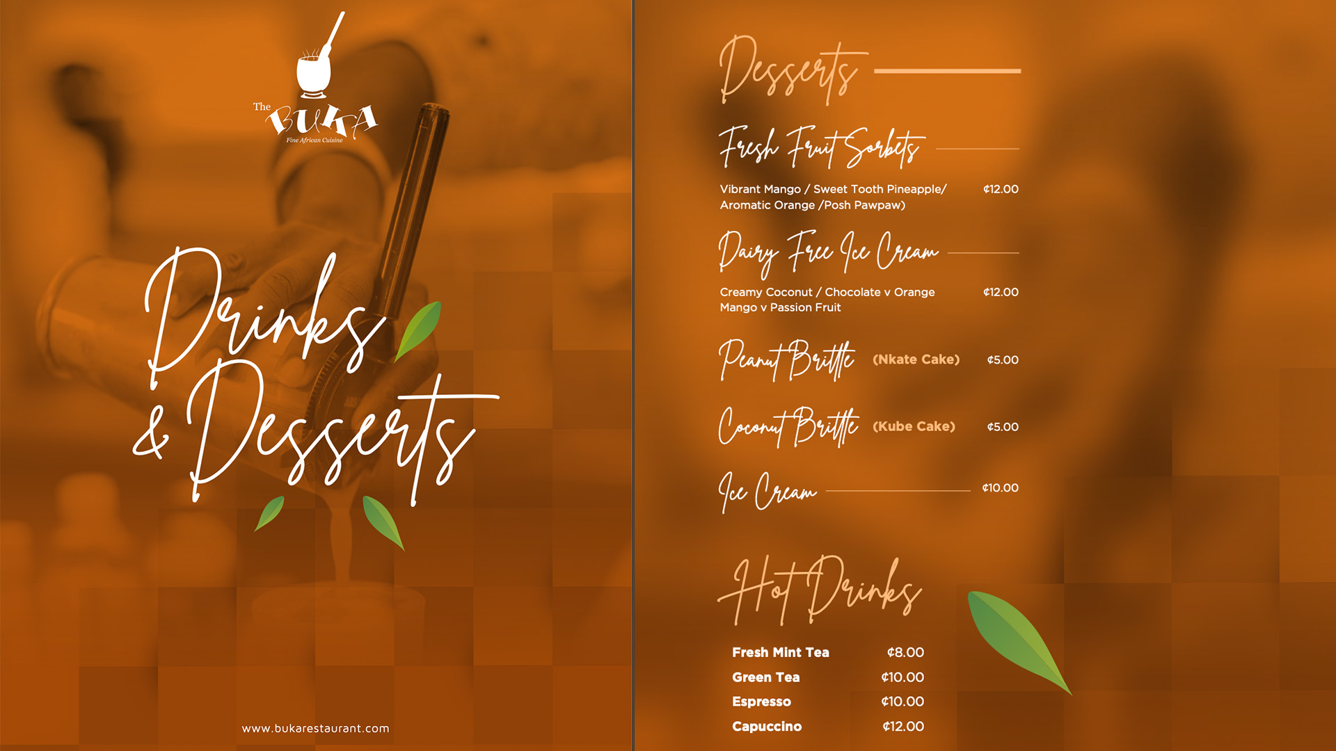 The Buka Restaurant Menu and Prices 2